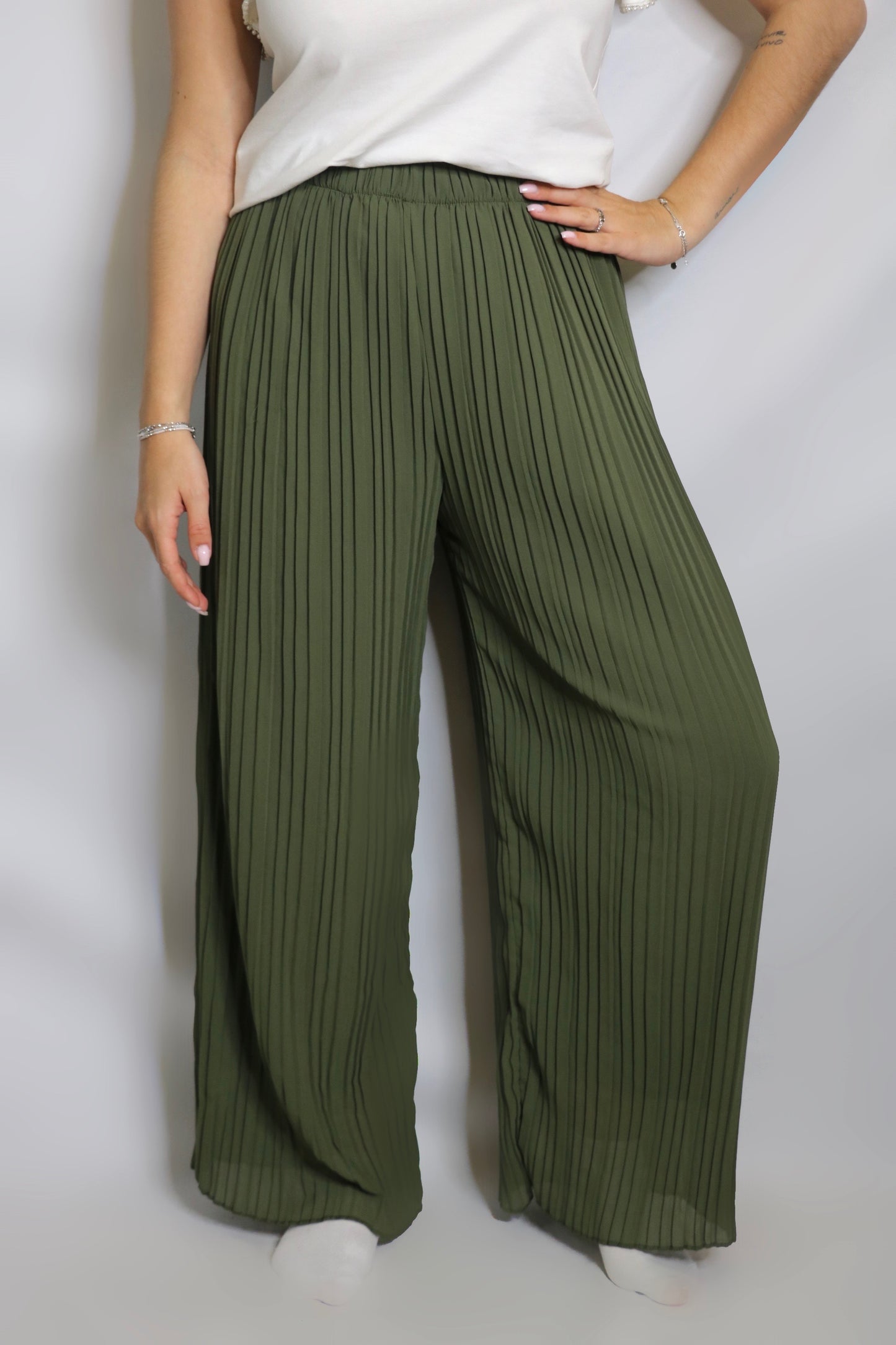 Pantalon plissé MAÉ kaki