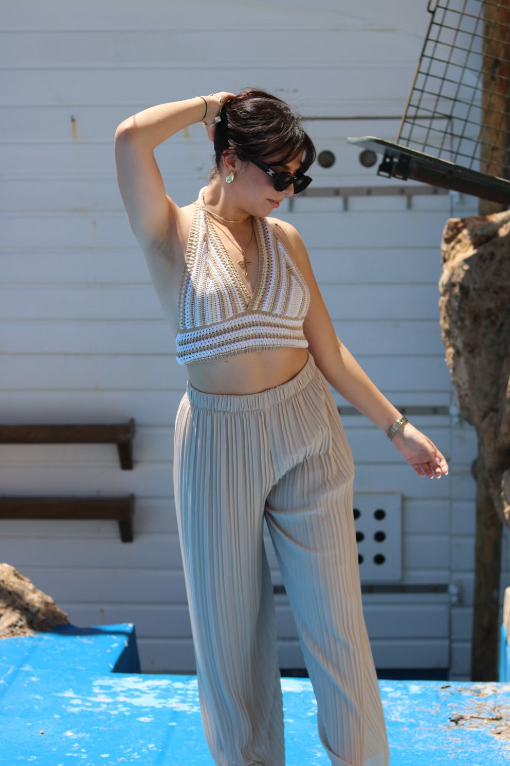 Top crochet LILY beige