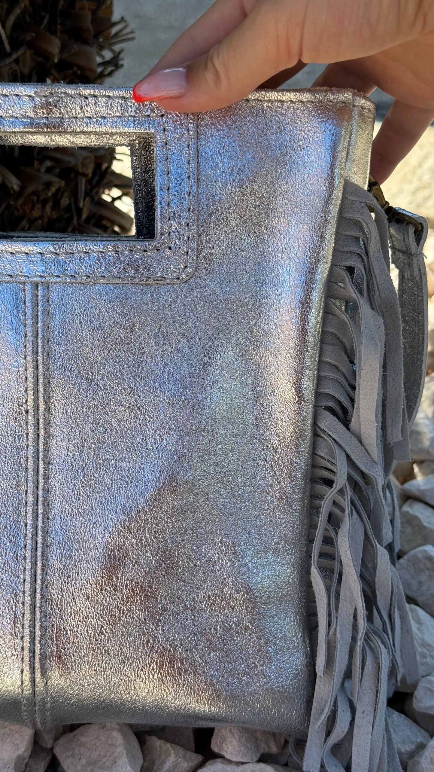 Sac à main argenté