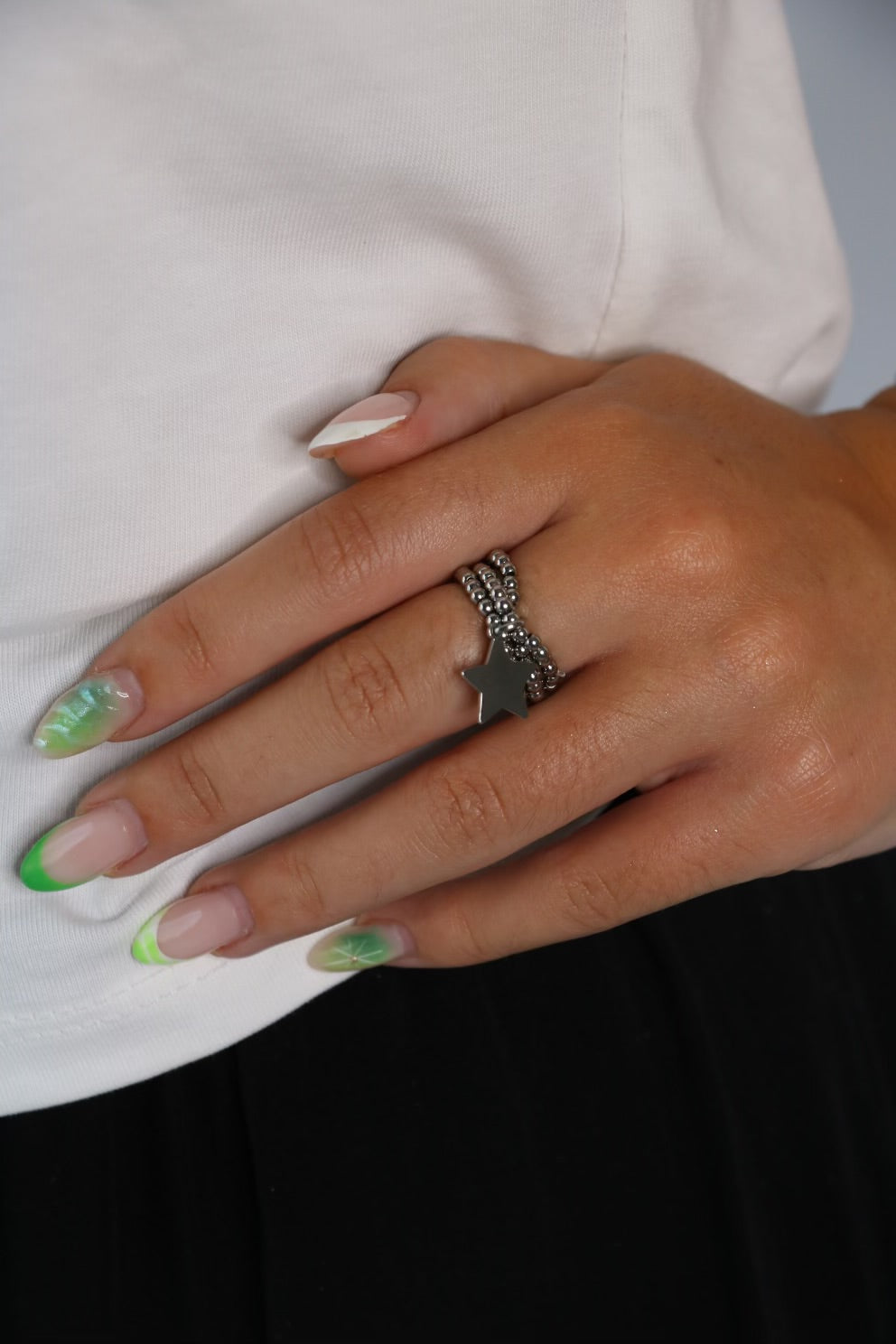 Bague argenté étoile