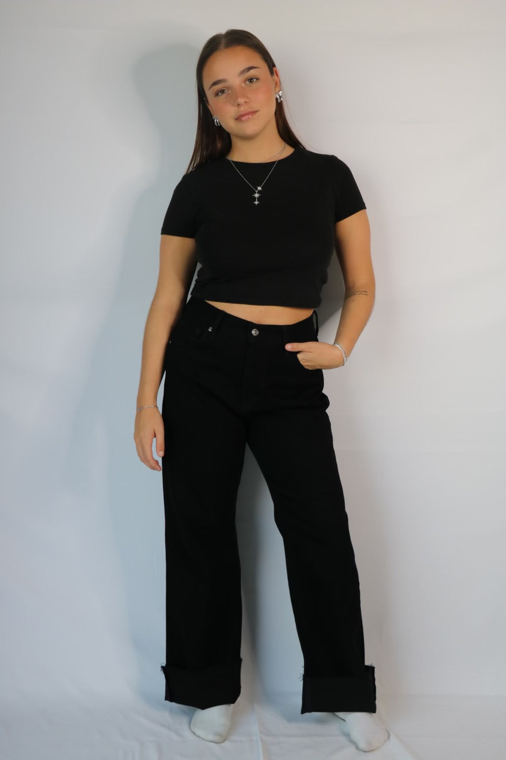 Jean noir taille haute TERRY