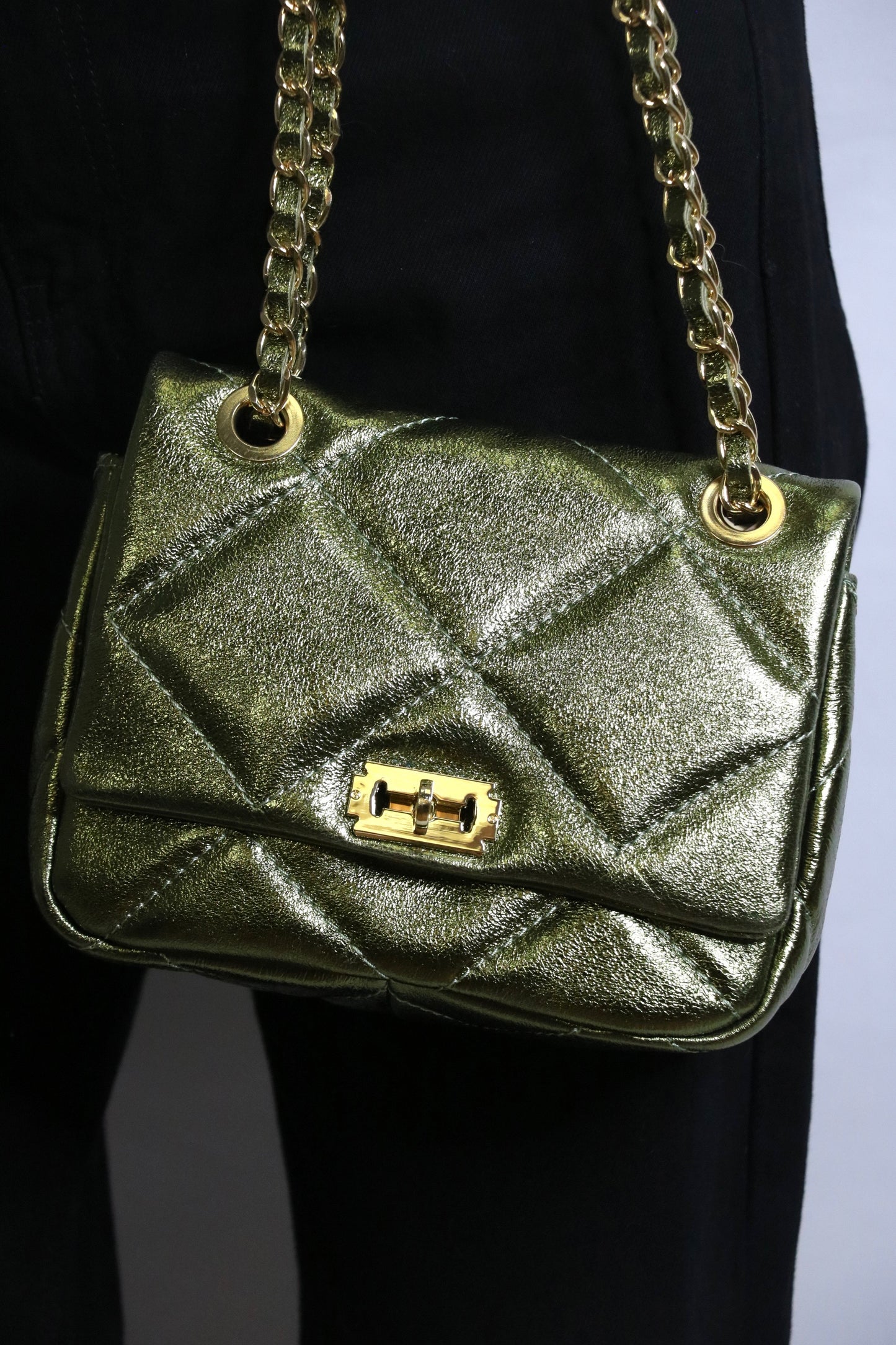Sac en cuir vert