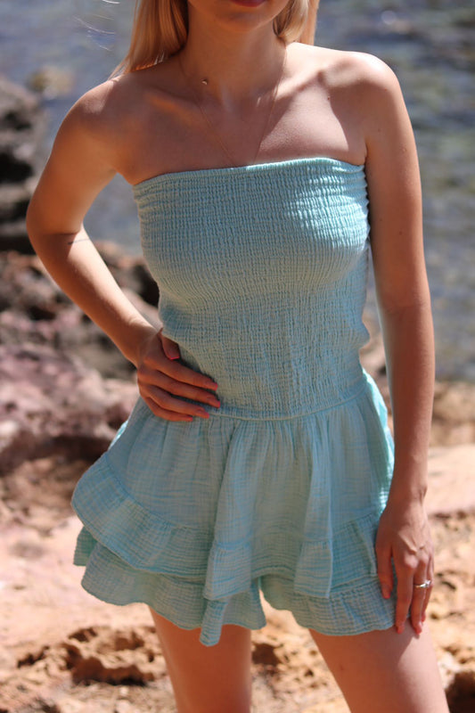 Combi Short Bustier LOU Turquoise