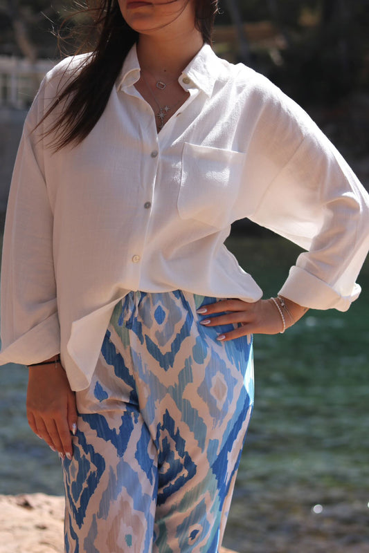 Chemise en lin blanche