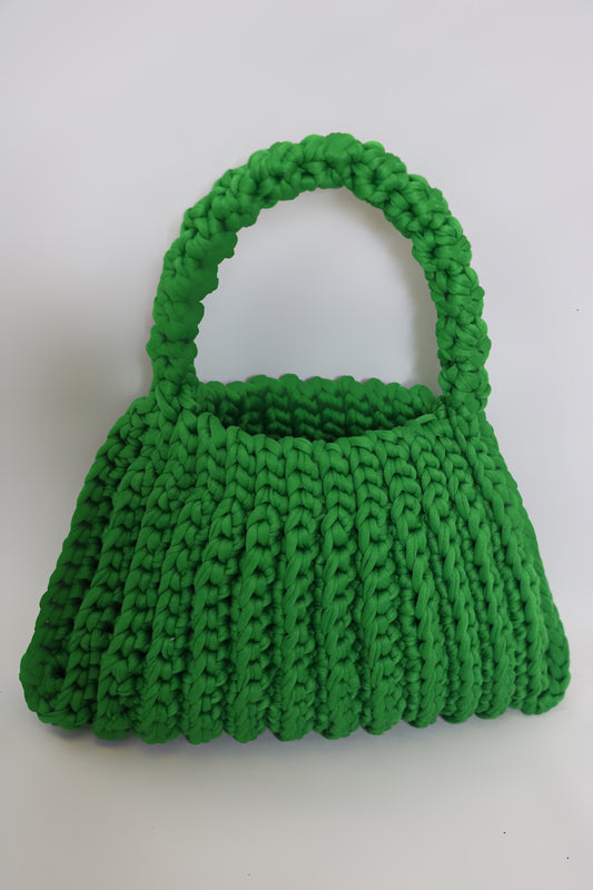 Mini sac crochet vert