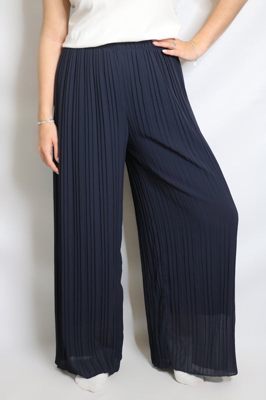 Pantalon plissé MAÉ bleu marine