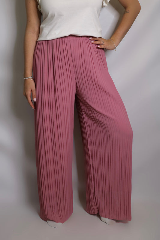 Pantalon plissé MAÉ rose