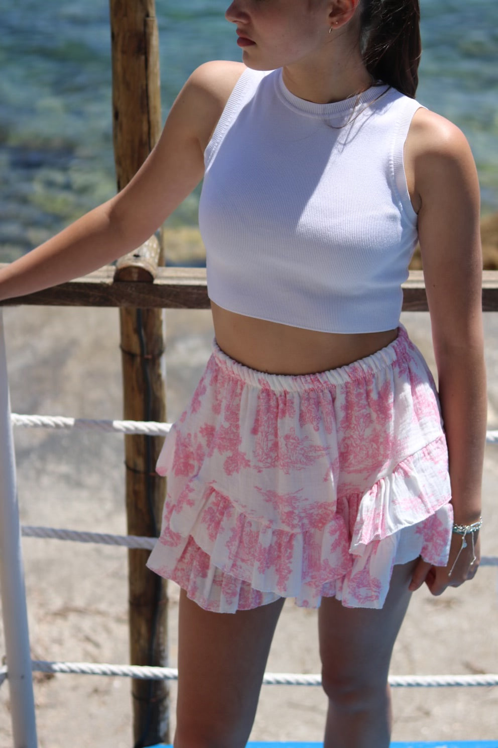 Jupe short ROMY rose