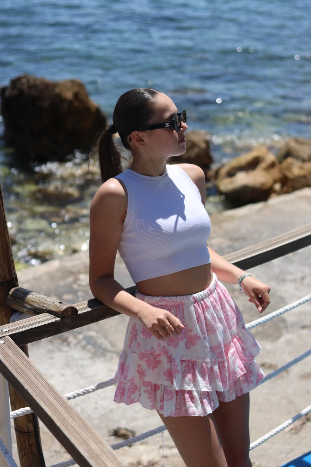 Jupe short ROMY rose