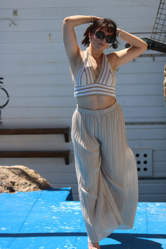 Pantalon plissé MAÉ beige