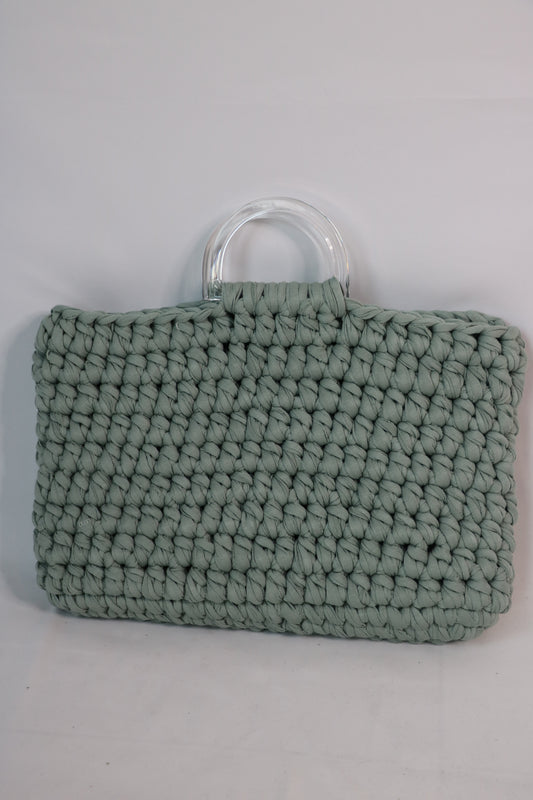 Sac en crochet vert