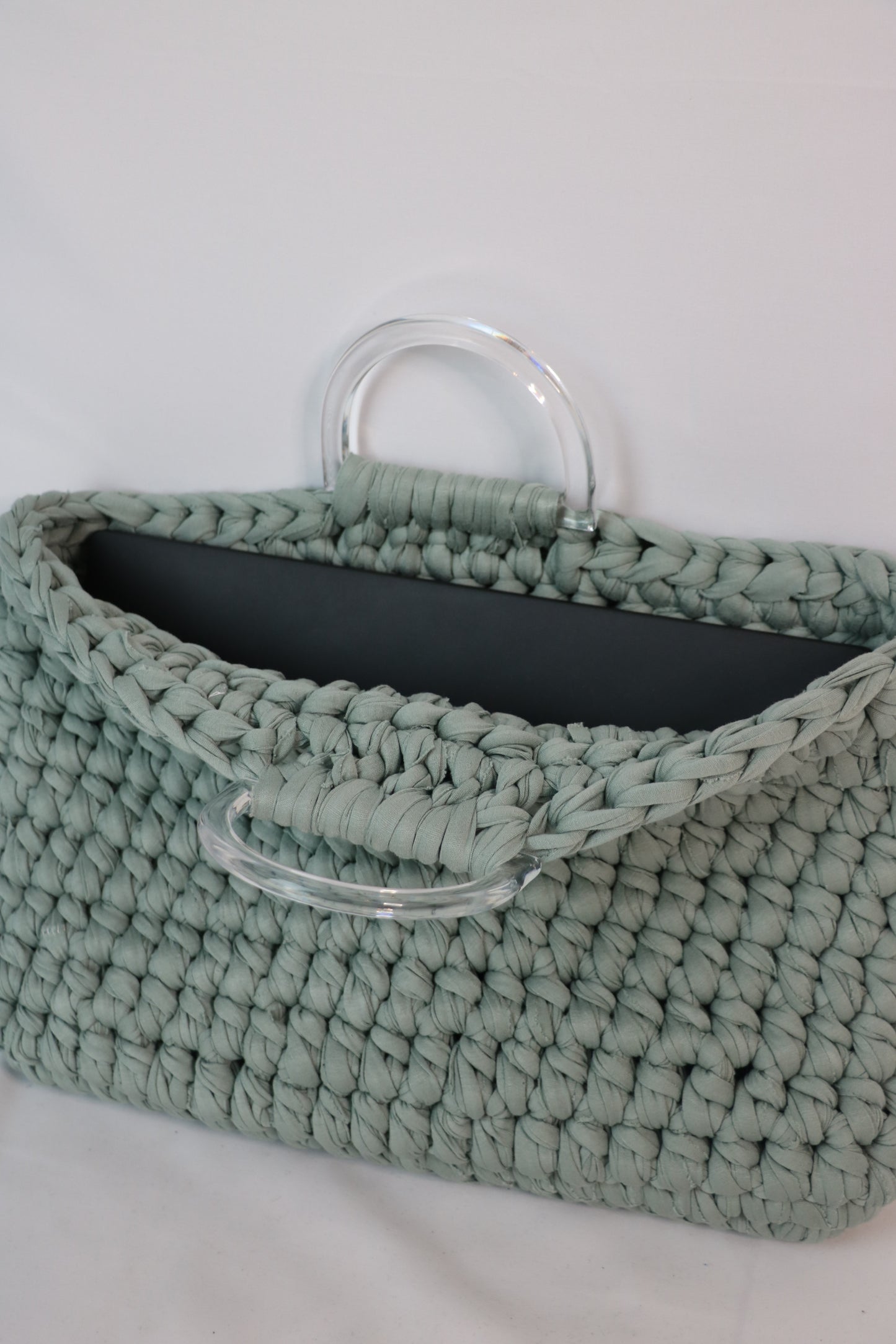 Sac en crochet vert