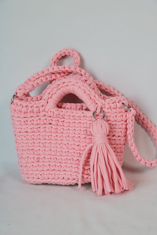 Sac en crochet Rose