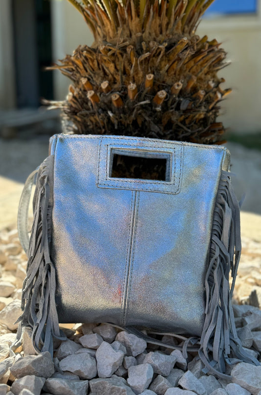 Sac à main argenté