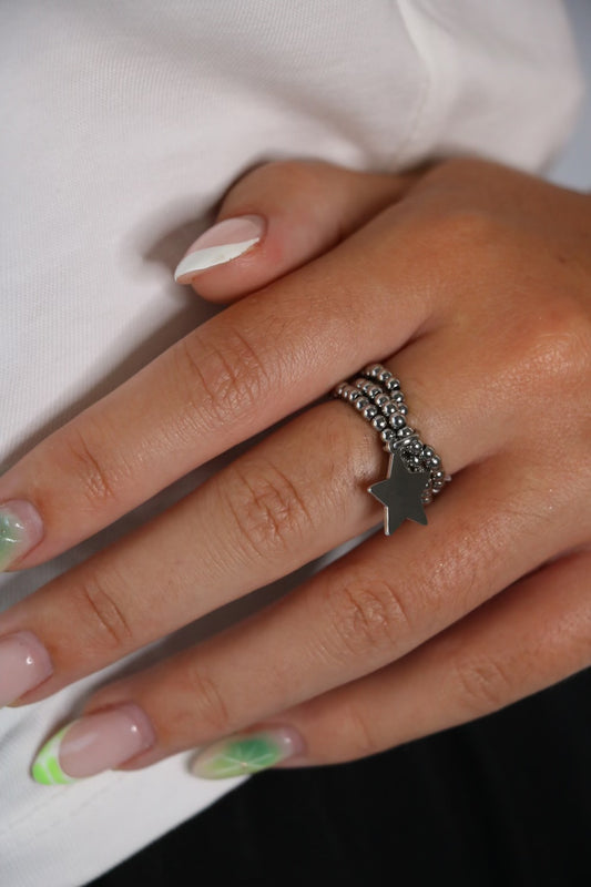 Bague argenté étoile