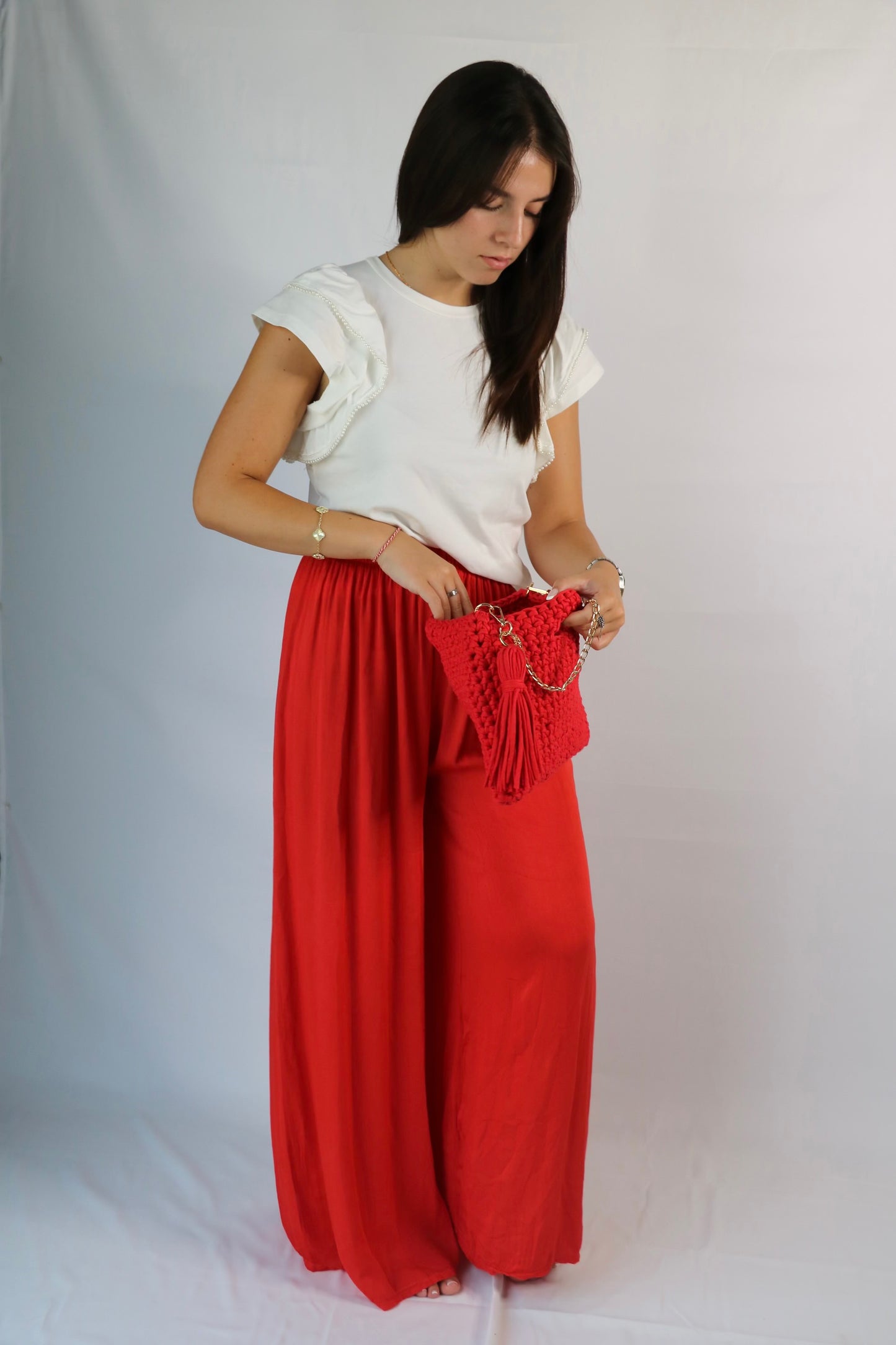 Sac en crochet rouge