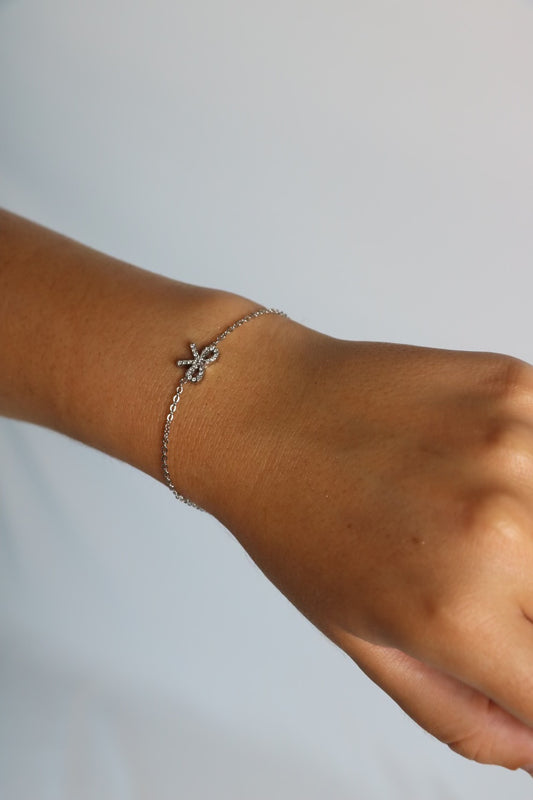 Bracelet nœud argenté