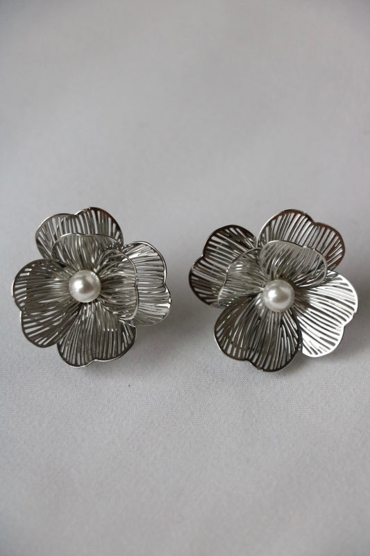 Boucles Fleur Argentées