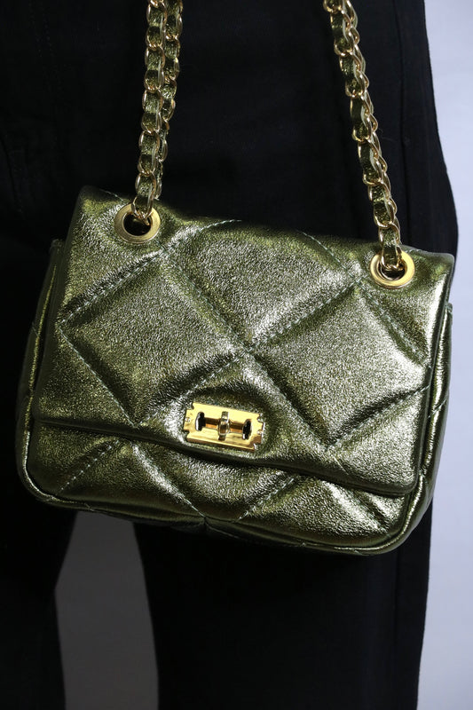 Sac en cuir vert