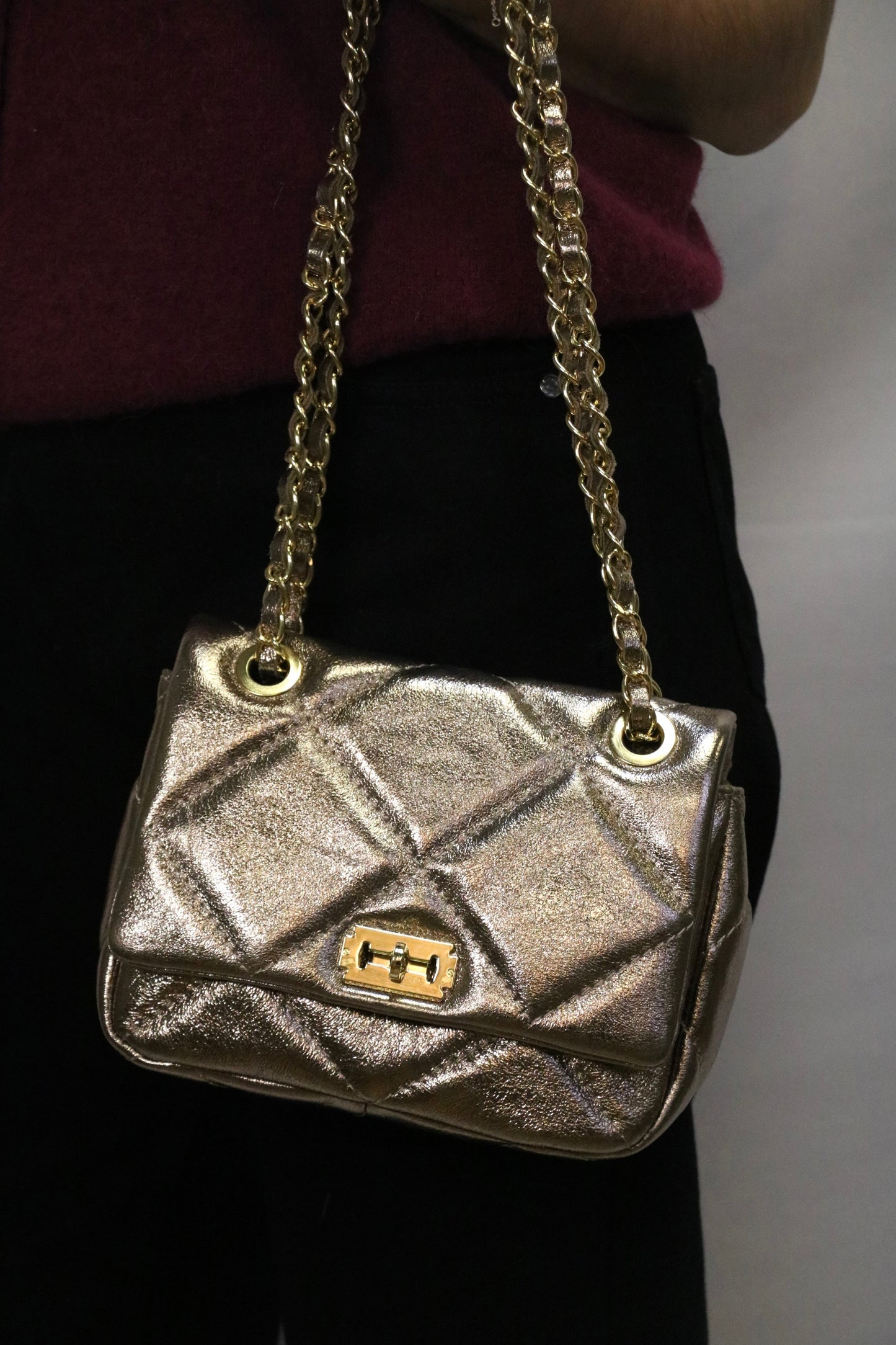 Sac en cuir doré
