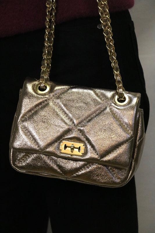 Sac en cuir doré