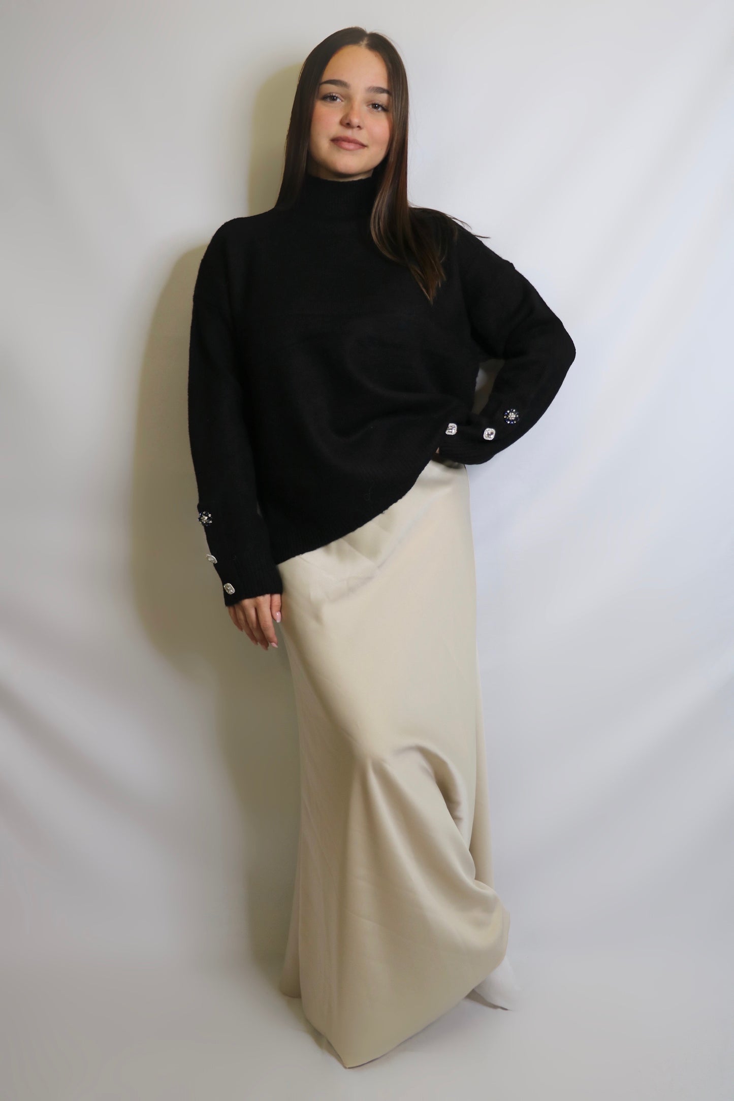 Pull col montant MARINE noir