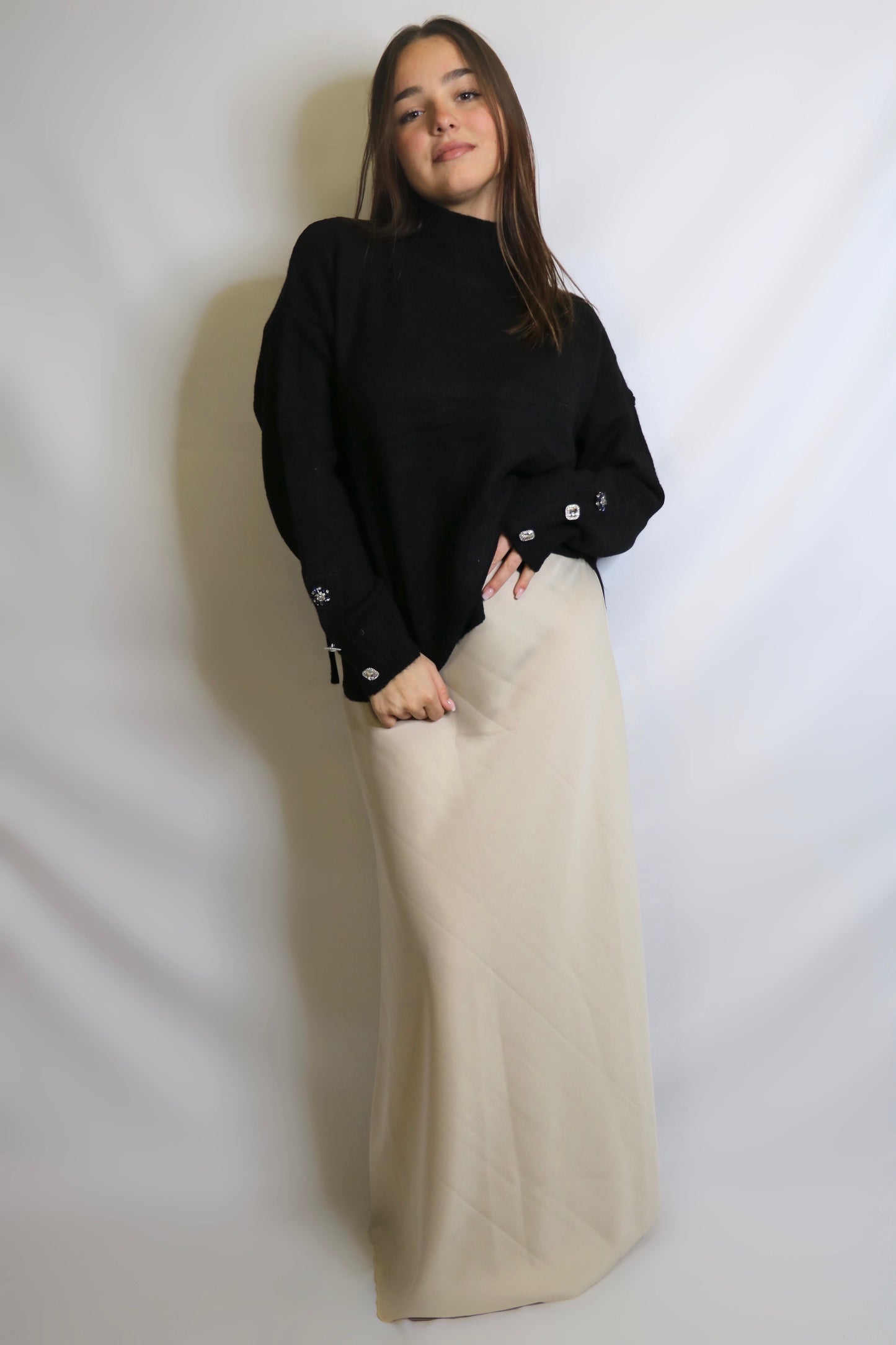 Pull col montant MARINE noir