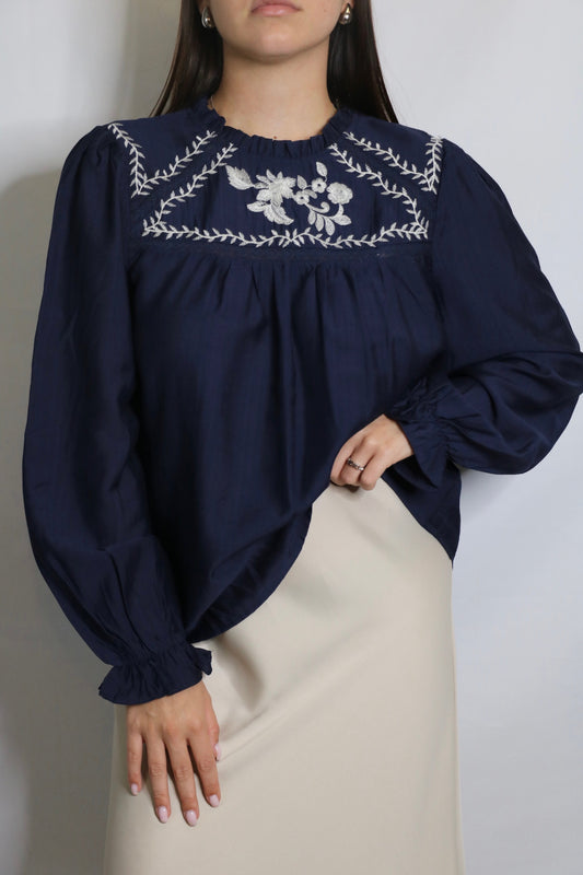 Blouse bleu marine POLINA